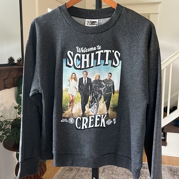 SCHITT’S CREEK Graphic Crewneck Sweatshirt Gray NWT Size Medium - Picture 9 of 12